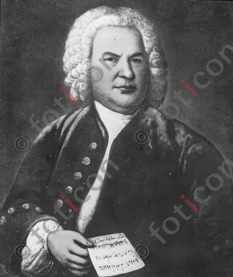 Portrait von Johann Sebastian Bach ; Portrait of Johann Sebastian Bach - Foto foticon-simon-190-022-sw.jpg | foticon.de - Bilddatenbank für Motive aus Geschichte und Kultur